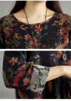 Vestido Floral de Algodón Vintage Moda Casual para Mujeres Primavera Otoño - details 7