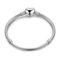 Pulsera Simple de corazón de amor de circón de Plata, fabricación de cuentas DIY, compatible con pulseras Pandora originales, regalo de joyería fina - details 1