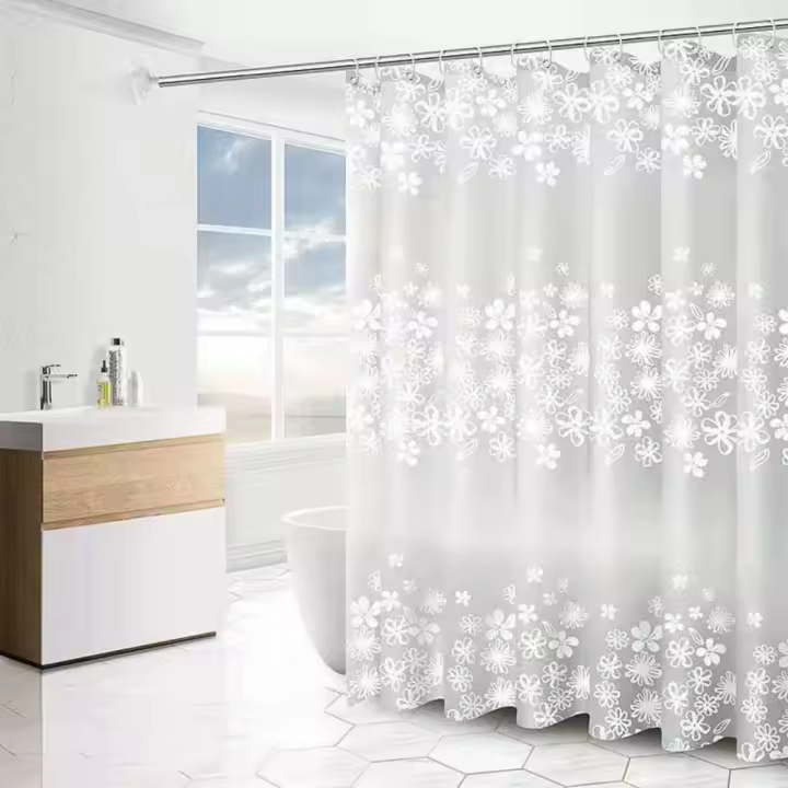 Cortinas de Ducha opacas con Gancho, Cortina de partición impermeable, más Gruesa, a prueba de Moho, cortinas de baño, decoración del Hogar - 1