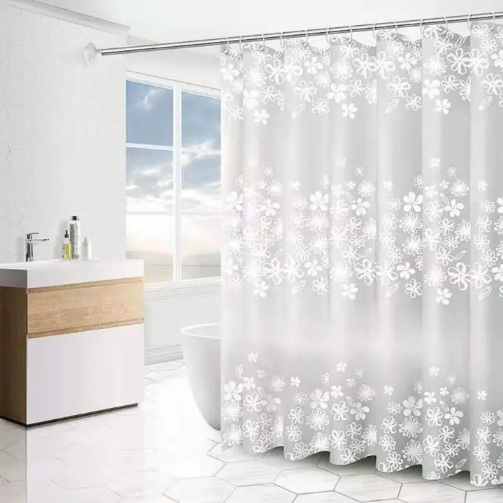 Cortinas de Ducha opacas con Gancho, Cortina de partición impermeable, más Gruesa, a prueba de Moho, cortinas de baño, decoración del Hogar - 1