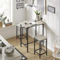 Juego de Mesa Comedor Conjunto de Mesa Alta de Bar con 4 Taburetes y 1 Mesa Gris - details 44