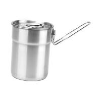 Caldera de agua para mochila, taza de acero inoxidable de 1l con asa doblada, olla de Camping, taza de Camping para cocina dom - details 2