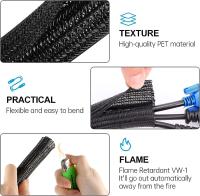Protector de alambre para telar, funda de tubo dividida para cable de alimentación USB, Cable de Audio y vídeo, TV, ordenador, hogar y coche - details 4