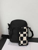 Bolso bandolera de nailon para hombre: bolso de hombro deportivo y minimalista, correa ajustable, no lavable, ideal para uso diario y regalo del día del padre, estilo informal de negocios - Negro - details 2