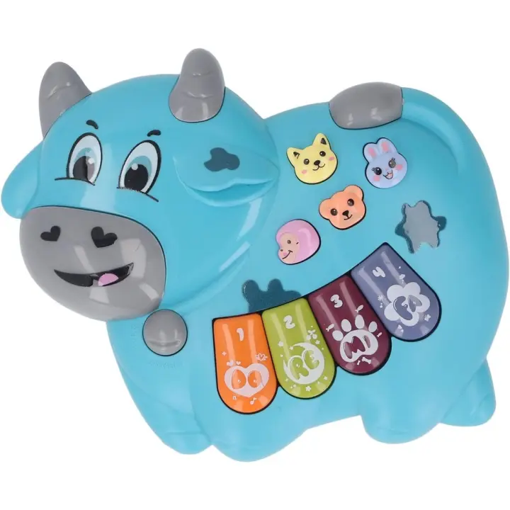 Juguete de Teclado para bebé, Música Ligera en Forma de Vaca, Piano de Juguete para Educación Temprana e Interacción Entre e Hij - 1