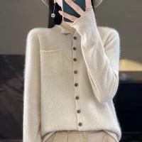 Elegante Suéter de Punto de Cachemira Cuello Falso, Manga Larga, 100% Merino, Ropa de Primavera, Top Básico - details 10