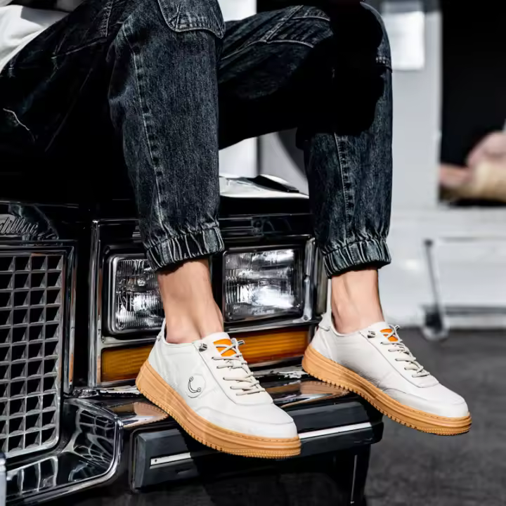 Zapatos de Cuero de Verano Xiaobai para Hombres 2025 Suela Transpirable Suave Estilo Casual - 1