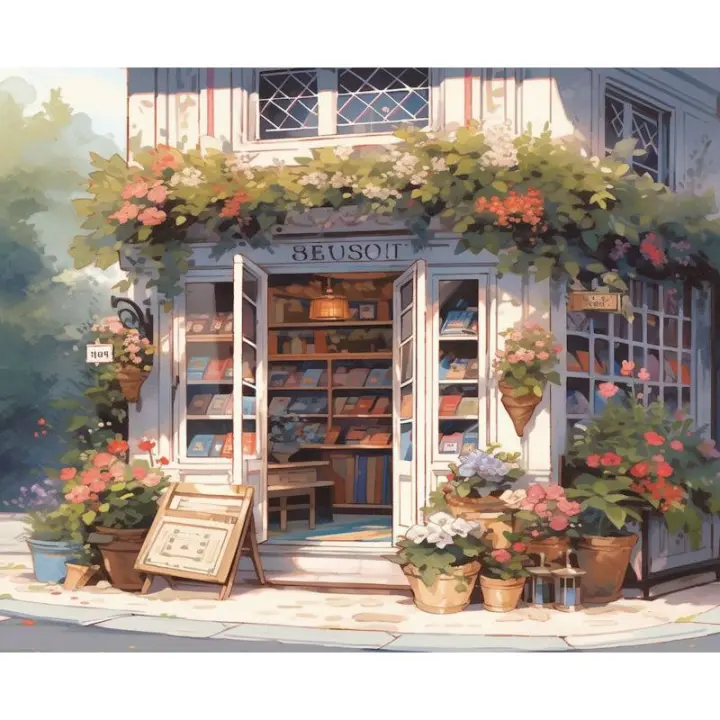RUOPOTY-pintura por números, imagen de librería para colorear por números, bricolaje, pintado a mano, regalo único, decoración del hogar - 1