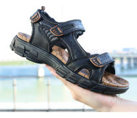 Sandalias cómodas de verano para hombre, zapatos suaves para playa y exterior, transpirables, informales de cuero - details 2