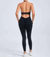Monos de Yoga sin Costuras Ropa Deportiva Ajustada para Mujeres Leggings de Gimnasio con Bolsillo sin Espalda - details 14