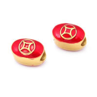 Pulseras de Brass Dorado Mate 4PCS Grande Agujero Abalorios para Hacer Joyas DIY - details 6