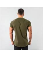 Moda Masculina Slim Fit Camiseta de Manga Corta para Fitness Diseño Muscular para Corredores - details 4