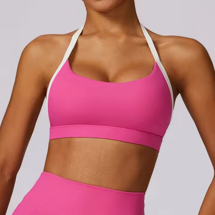 Sujetador Deportivo sin Costuras para Mujer Top de Lencería Sólido con Halter Elegante y Sexy - 1