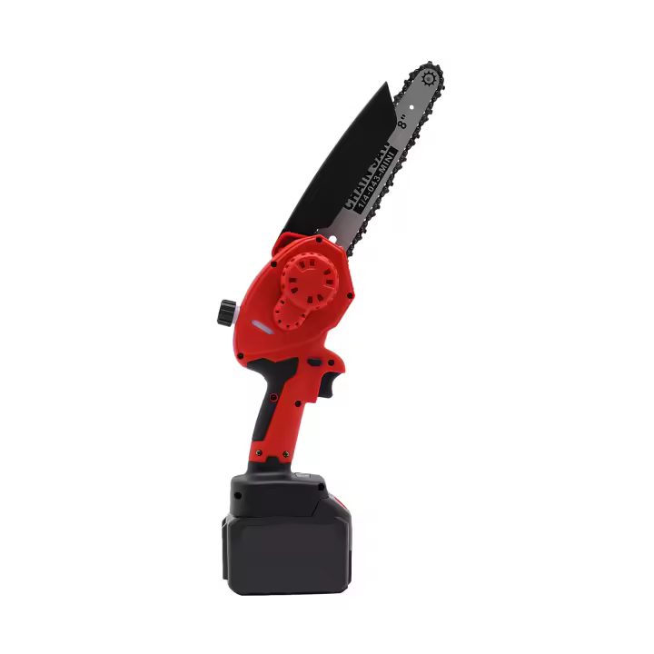 Mini motosierra sin escobillas, motosierra eléctrica inalámbrica de 8 pulgadas con batería y cargador rápido incluido - 1