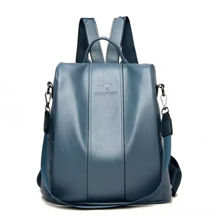 Ba Li Kangaroo-Mochila De cuero suave para mujer, mochila de viaje multifuncional de gran capacidad, antirrobo - 1