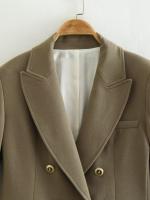 TRAFZA-traje elegante de manga larga para mujer, traje con cuello, Bolsillo falso, decorado, Color sólido, estilo callejero, prendas de vestir exteriores informales - details 40