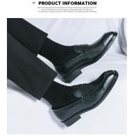 Zapatos de cuero con diseño de pie sonriente a la moda para hombre, versión coreana, zapatos de cuero pequeños formales. - details 12