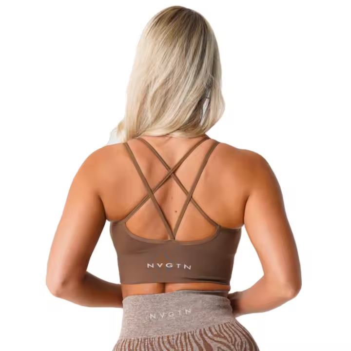 Nvgtn-Sujetador sin costuras para mujer, Top de licra, elástico, transpirable, realce de pecho, ropa interior deportiva de ocio - 1