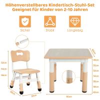 Juego de mesa y 2 sillas para niños, muebles de grupo para asientos infantiles, altura ajustable - details 12