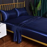 Juego De Cama De Satén De 3/4 piezas, Sábana Ajustable De Color Sólido, Suave Y Cómoda, Para Dormitorio Y habitación - details 7