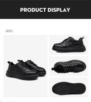 Marca de moda primavera nuevos zapatos de tablero plataforma de cuero para hombres deportes casuales zapatos blancos - details 14
