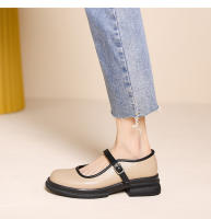 Nuevo Four Seasons Commuter francés boca ligera plataforma tacón zapatos de las mujeres británico pequeño zapatos de cuero - details 14