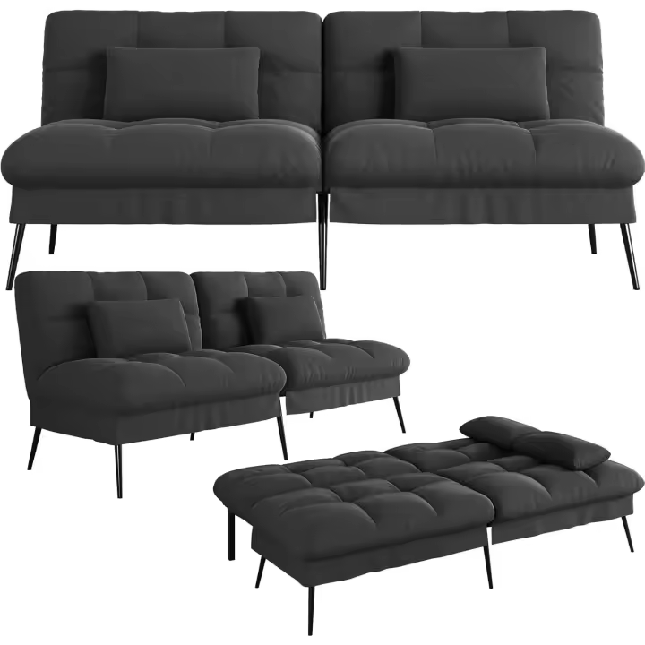 Dormir – Funda futón Convertible – Sofá esquinero – Sofá de Invitados de 3 plazas – con Respaldo Ajustable - 1