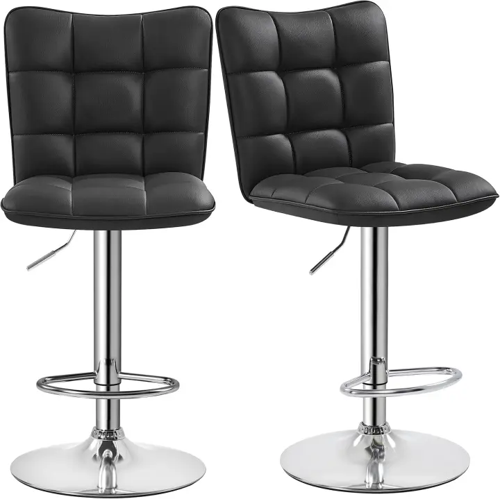 Juego de Dos Taburetes de Metal Industrial Altura Ajustable 92,5-113 cm - 1