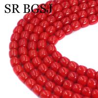 Tubo de columna de 6x6mm, Coral de bambú de mar Natural rojo, cuentas espaciadoras sueltas para hacer joyas DIY, 15 pulgadas - details 2