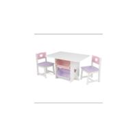 Juego Infantil de Mesa y 2 sillas de Madera Corazón con Compartimentos de Almacenamiento, Muebles para Salas de Juegos y Dormitorio de niños (26913) - details 4