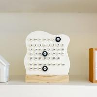 Calendario perpetuo Manual creativo, calendario Montessori ajustable de 3 anillos, indicador de fecha del mes, Base de madera, calendario de anillos redondos - details 4
