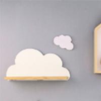 Estante de pared Estante de montaje en nube Almacenamiento Decoración de madera Estantes de madera con forma plegable montada - details 3