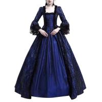 Elegante Vestido de Corte de Palacio con Cuello de Encaje Vestido de Reina Medieval para Fiesta de Halloween - details 9