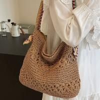 Vacaciones viento playa paja bolsa mujer 2025 nuevo viento perezoso tejido bolsa de gran capacidad moda hombro axila bolsa - details 1