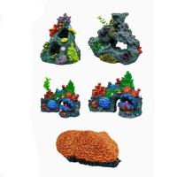 Adornos de arrecife de Coral para acuario de resina, artesanía colorida, casa de roca para peces, regalo creativo de refugio para peces simulados - details 1