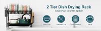 Estante de Dish Escurreplatos Acero Inoxidable Cocina (43.5 * 24.5 * 34.5), Primer Piso Escurridor de Platos para Fregadero, Esc - details 1