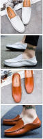 Zapatos informales de cuero genuino para hombre, mocasines formales sin cordones de marca de lujo, italianos, negros, 2025 - details 6