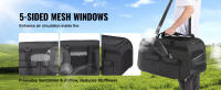 SucceBuy Transportín para gatos con ruedas, asa telescópica y correa para el hombro, transportín para perros para mascotas de hasta 35 libras, incluye 1 cuenco plegable, negro - details 3