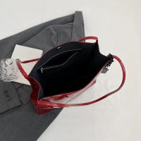 Bolso de compras de gran capacidad informal vintage con hombro de charol para mujer - details 14