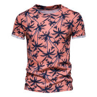Novedad de verano, camiseta estampada, camisa de fondo para hombre con cuello redondo a la moda, top informal para hombre - details 20