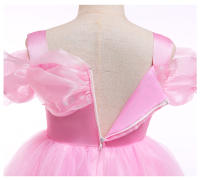 Girls Aurora Cosplay Costumes for Girls Pink Ball Gown Pagent Princess Elegent Shoulderless Long Dress Birthday Party Butterfly - details 9