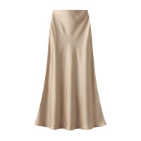 Faldas de satén para mujer, Falda Midi informal de seda, faldas largas de cintura alta - details 1