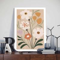 Pintura en Lienzo Boho de Flores Salvajes con Marco JUBEER Decoración Artística para Dormitorio y Hogar Material de Lienzo - details 2