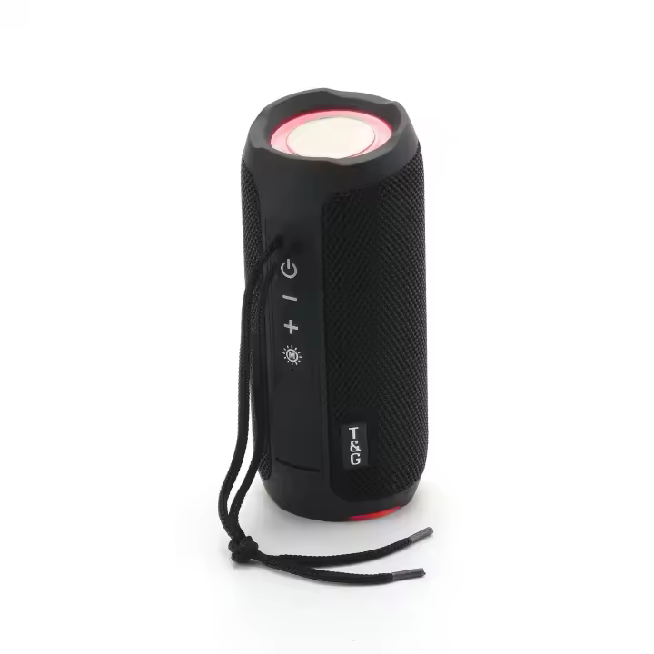 Altavoz Bluetooth con luz ambiental LED, altavoz inalámbrico portátil, graves, altavoz pequeño de tela - 1