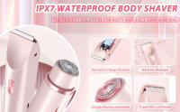 Afeitadora de bikini, afeitadora eléctrica 2 en 1 para mujer, recortadora de bikini de doble cabezal para mujer, recortadora de vello corporal impermeable en seco y húmedo - details 2