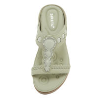 5012-4 Nuevas Pantuflas Bohemias con Pedrería 2025 Cómodas de Látex con Masaje Suela Gruesa Talla Grande Zapatos Planos - details 1