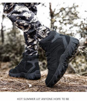 Zapatos de senderismo para hombre, zapatillas tácticas de cuero de gamuza, resistentes al desgaste, senderismo, caza - details 16