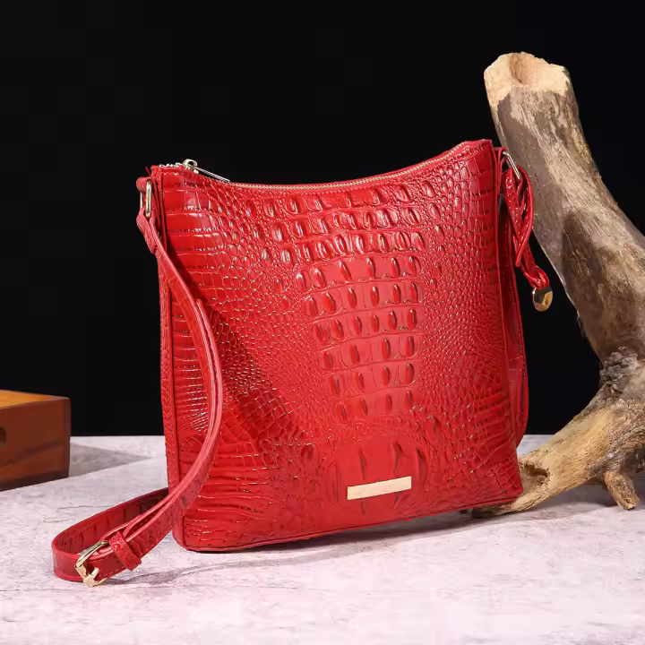 2025 nuevo mensajero portátil para mujer, bolso retro para mujer, bolso de mensajero Brahman de cocodrilo multicolor - 1