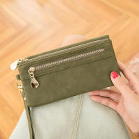 Cartera larga estilo para mujer, grande, estuche con compartimentos, negro, tono dorado - details 7
