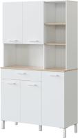 Alacena de Cocina Mueble Auxiliar de 3 Puertas y 1 Cajón Acabado en Blanco Artik y Roble Canadian - details 26